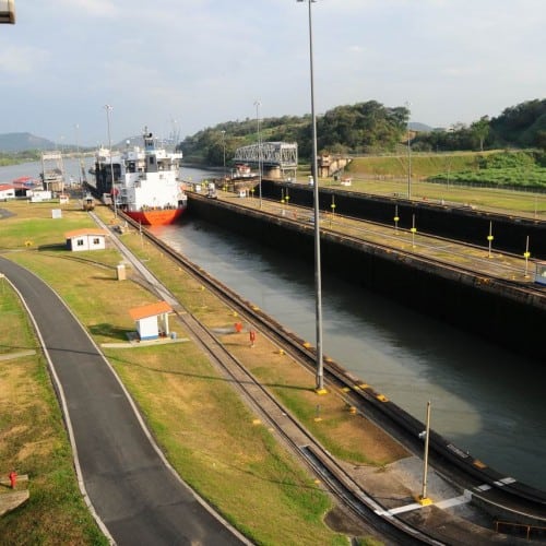 It's the Panama Canal that determines how wide ships can be