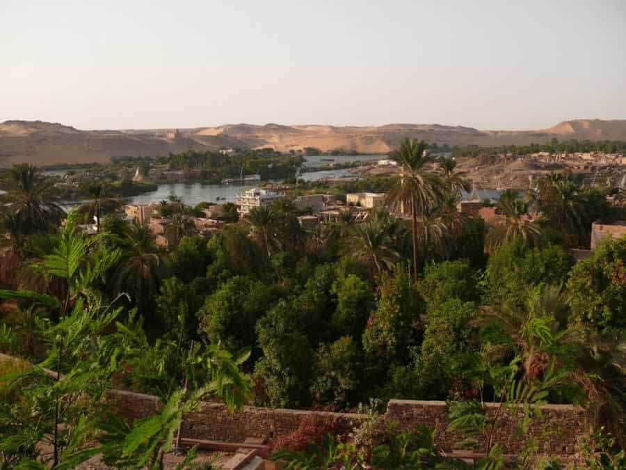 The green valley of the Nile at Aswan