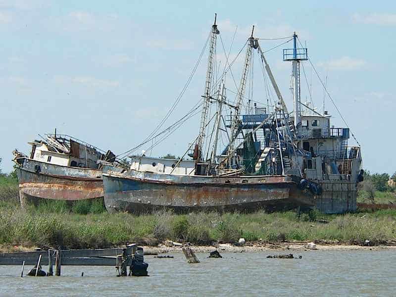 Just like the Aral Sea - but this is Rita's work on the Louisianna coast