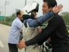 Joanne hugs North Korean friends