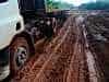 Mud up and over his front axle