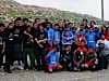Posing with the teams
