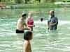 Look at all the weird Kiwis taking the waters